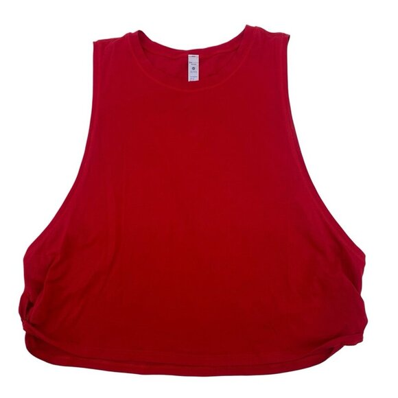 CRZ Yoga Ultralight Tank Top Size M Boxy Relaxed Knot Sides Red - Picture 1 of 8